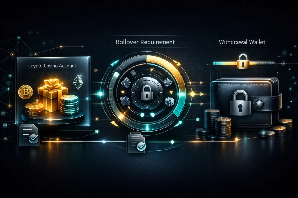 Rollover de bonos de casino cripto y límites de retiro